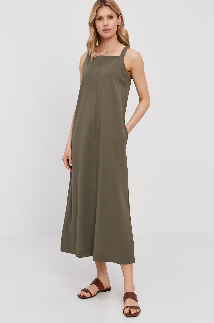 Max Mara Leisure Рокля в зелено дълъг модел със стандартна кройка - Pepit.bg