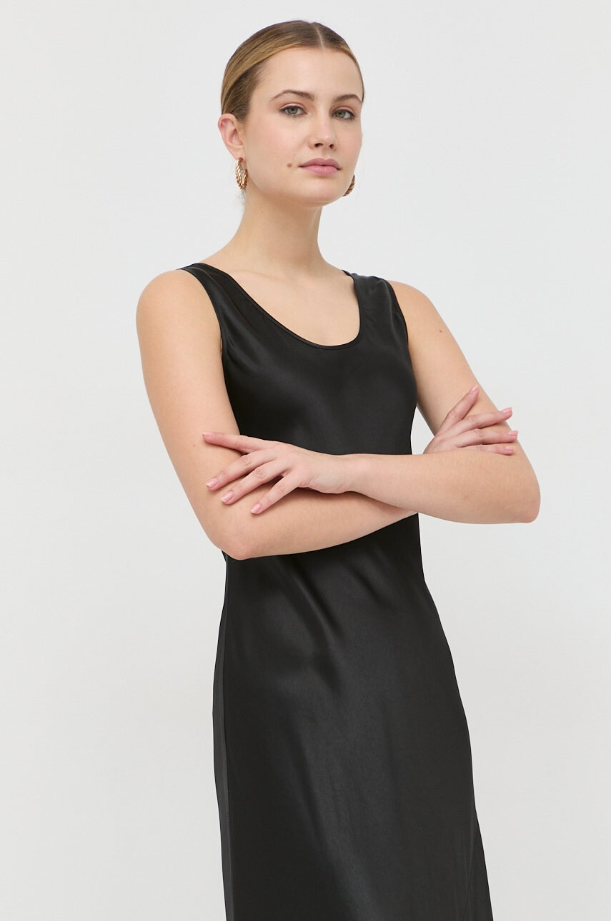 Max Mara Leisure Рокля Ares в черно дълъг модел със стандартна кройка - Pepit.bg