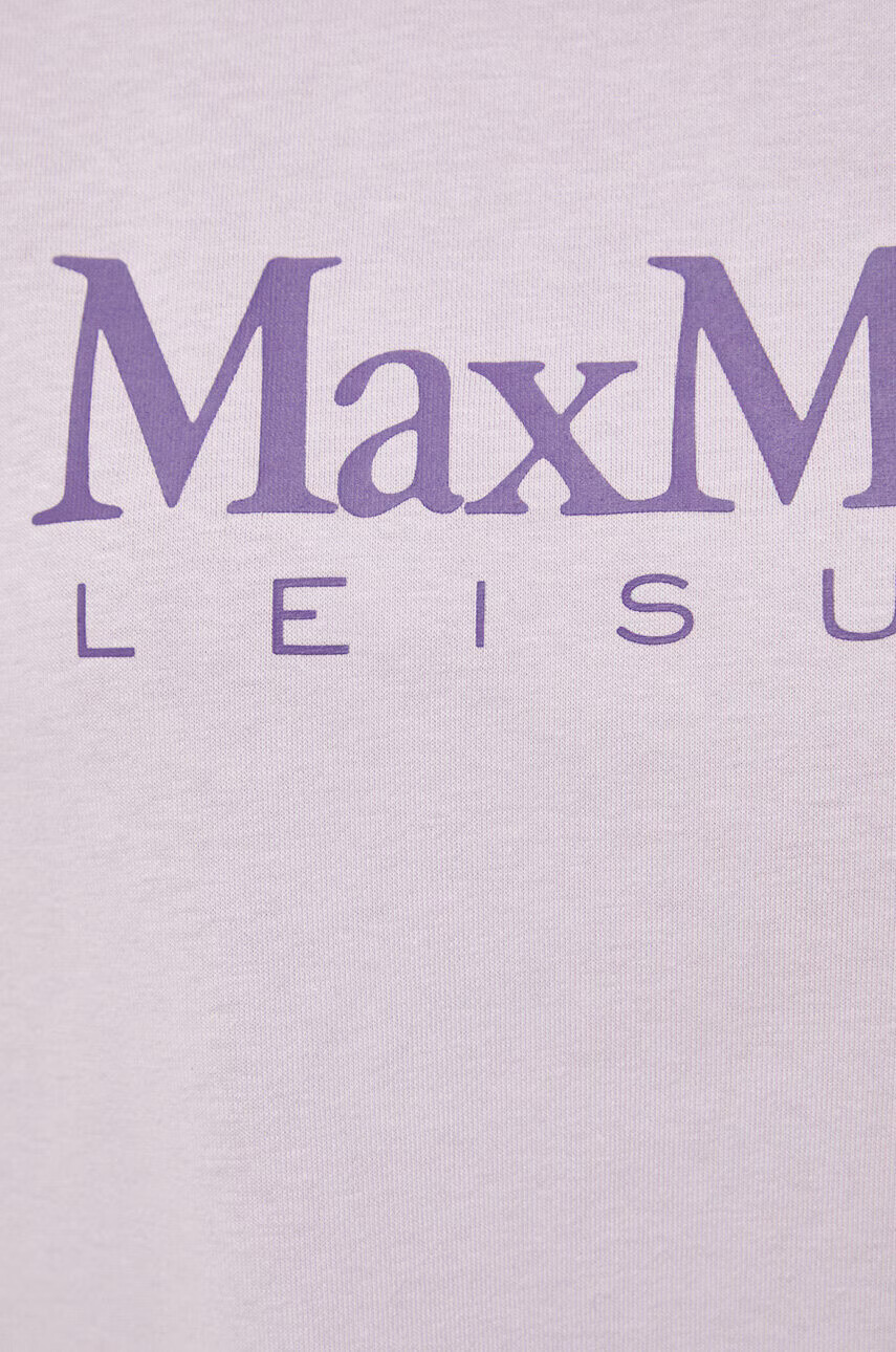 Max Mara Leisure Суичър в лилаво с качулка с принт - Pepit.bg