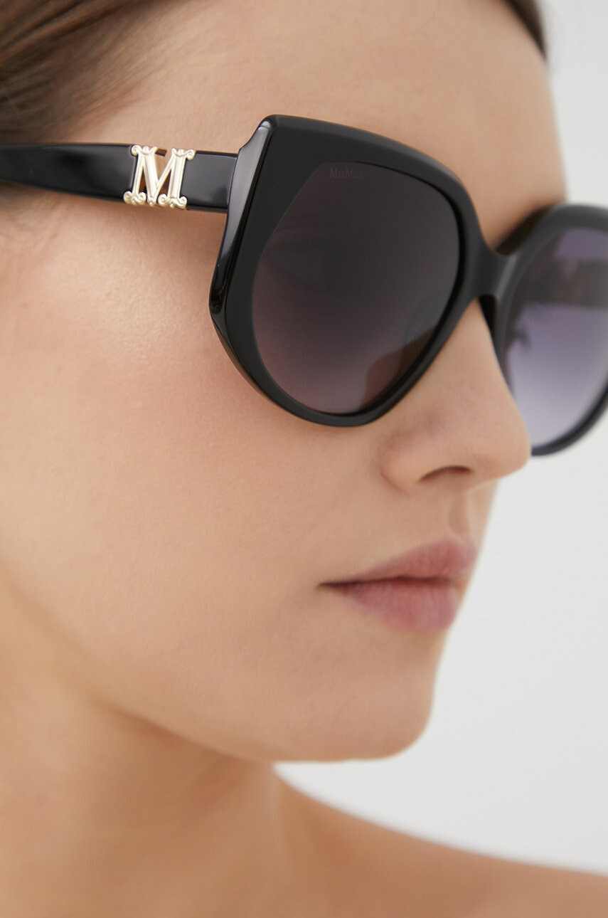 Max Mara Слънчеви очила дамски в черно - Pepit.bg