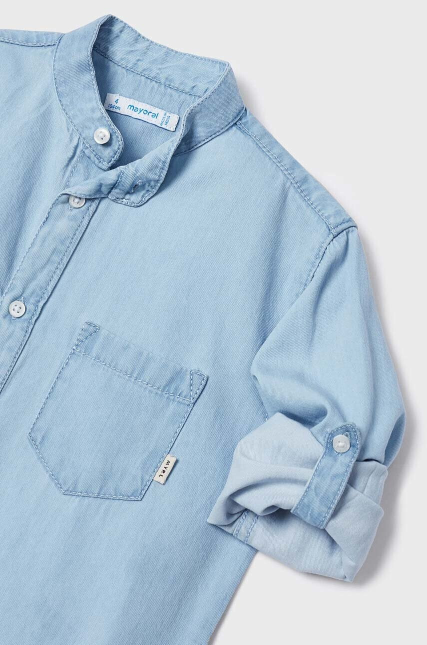 Mayoral Детска памучна риза в синьо - Pepit.bg
