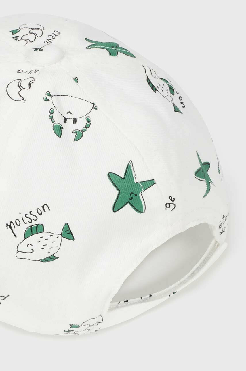Mayoral Детска памучна шапка с козирка в зелено с десен - Pepit.bg