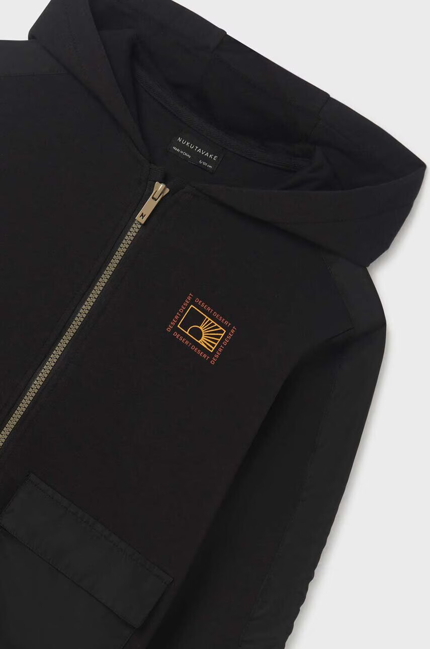 Mayoral Детски суичър в черно с качулка с принт - Pepit.bg