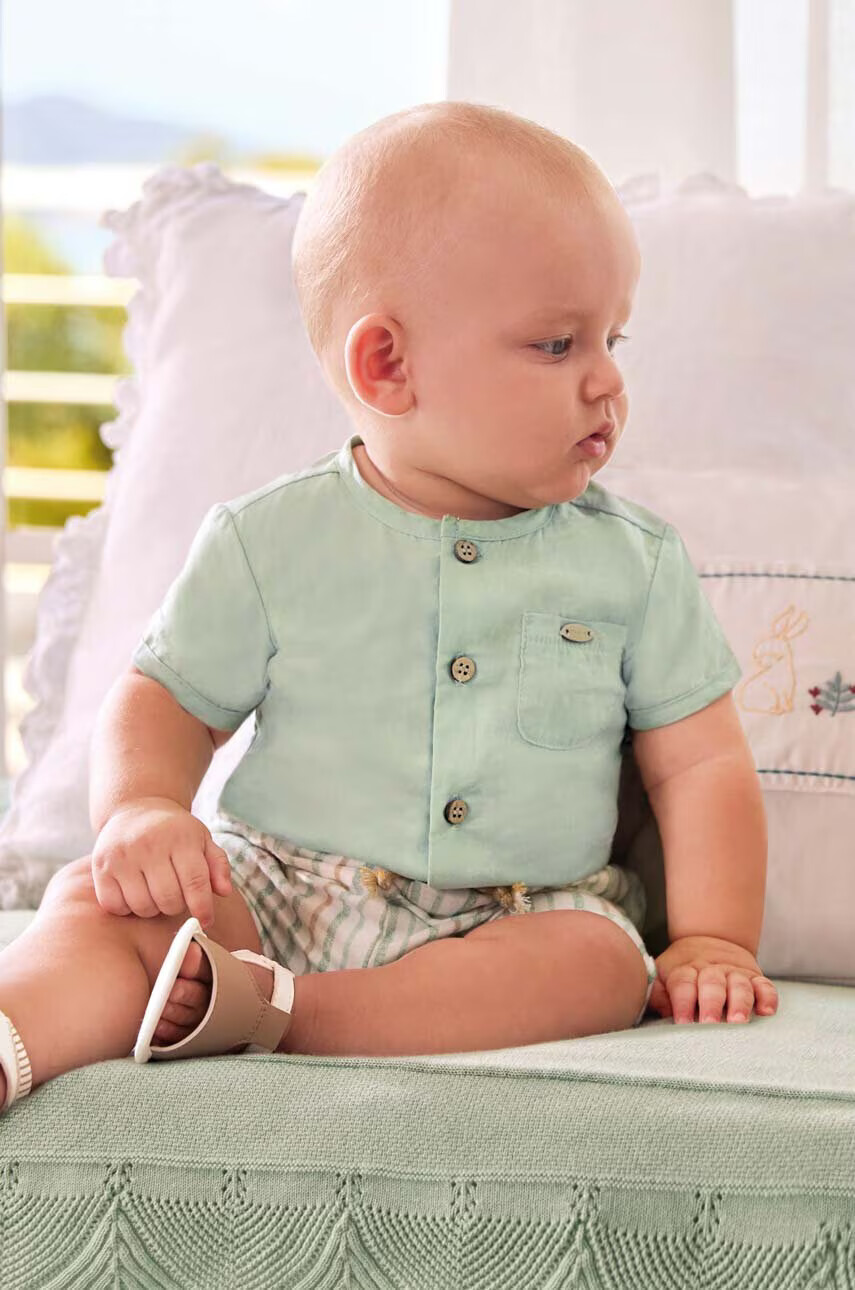 Mayoral Newborn Бебешки памучен комплект в тюркоазено - Pepit.bg