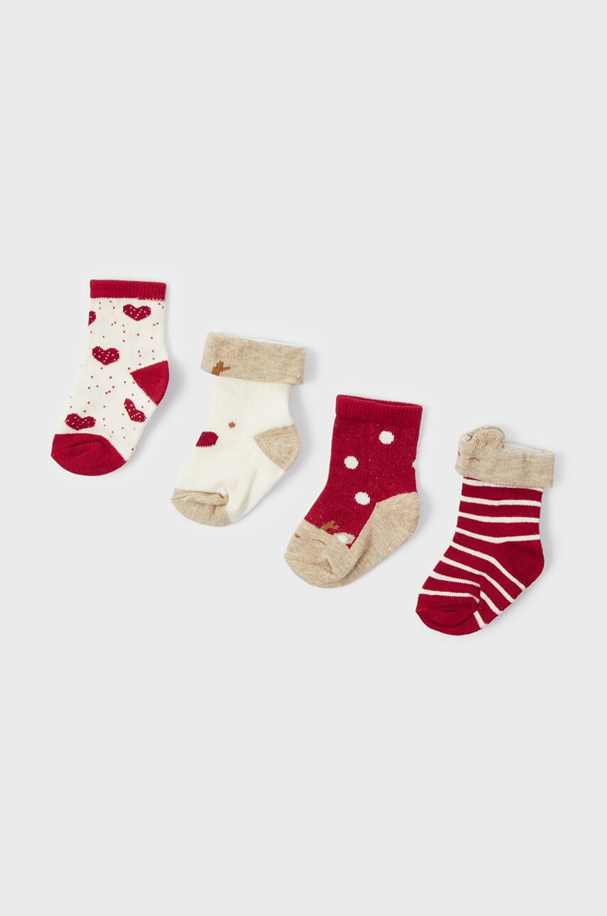 Mayoral Newborn Детски чорапи (4-pack) в червено - Pepit.bg