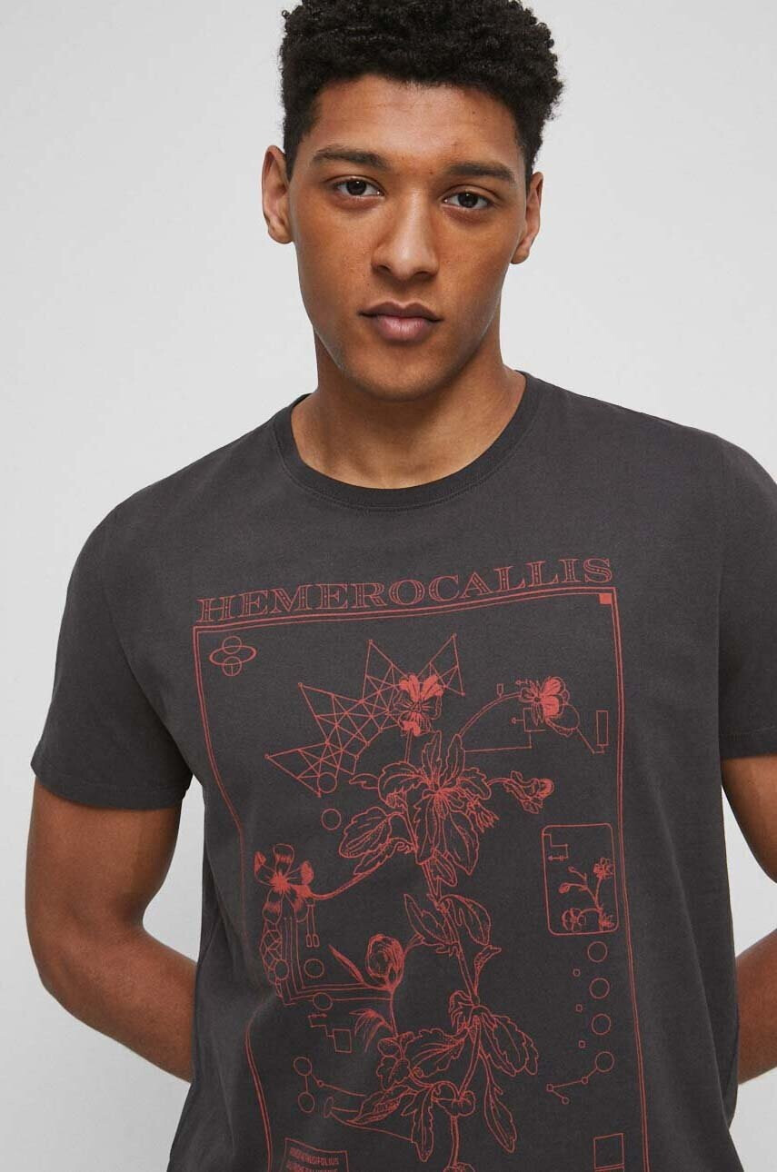 Medicine Памучна тениска в сиво с принт - Pepit.bg