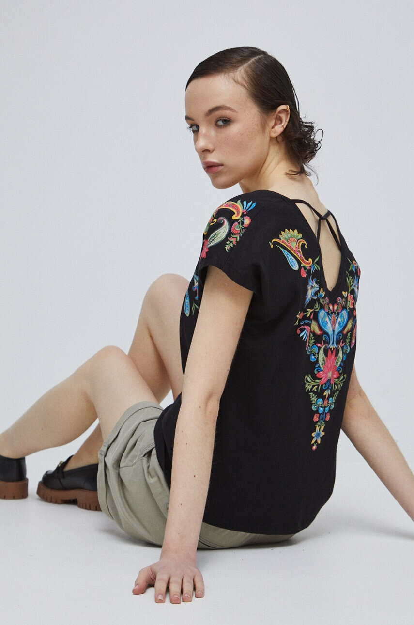 Medicine Памучна тениска в черно - Pepit.bg
