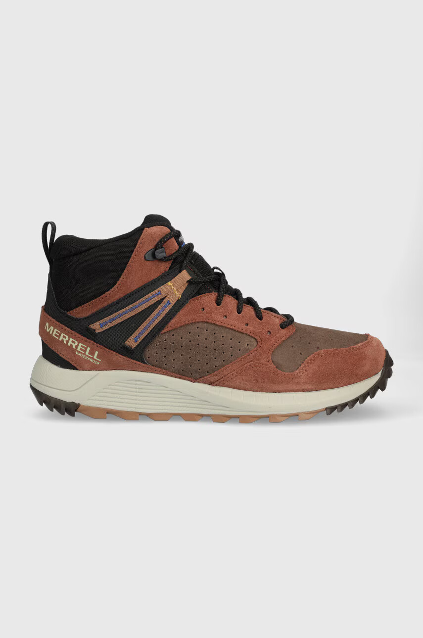 Merrell Обувки Wildwood Mid Waterproof в кафяво - Pepit.bg