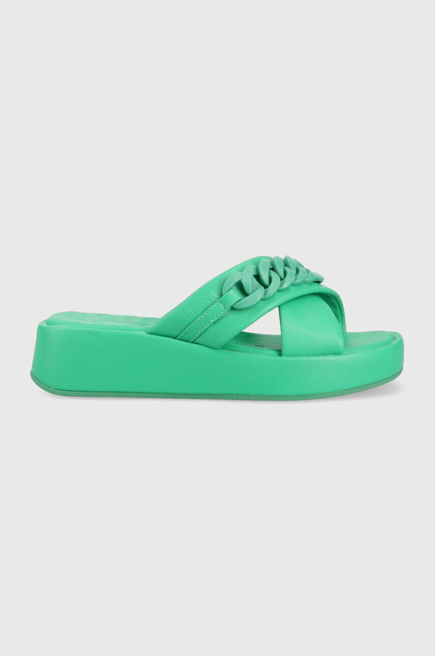 Mexx Чехли Lexi в зелено с платформа MXBN008203W - Pepit.bg