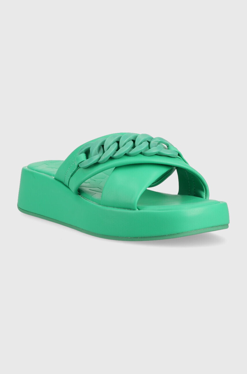 Mexx Чехли Lexi в зелено с платформа MXBN008203W - Pepit.bg
