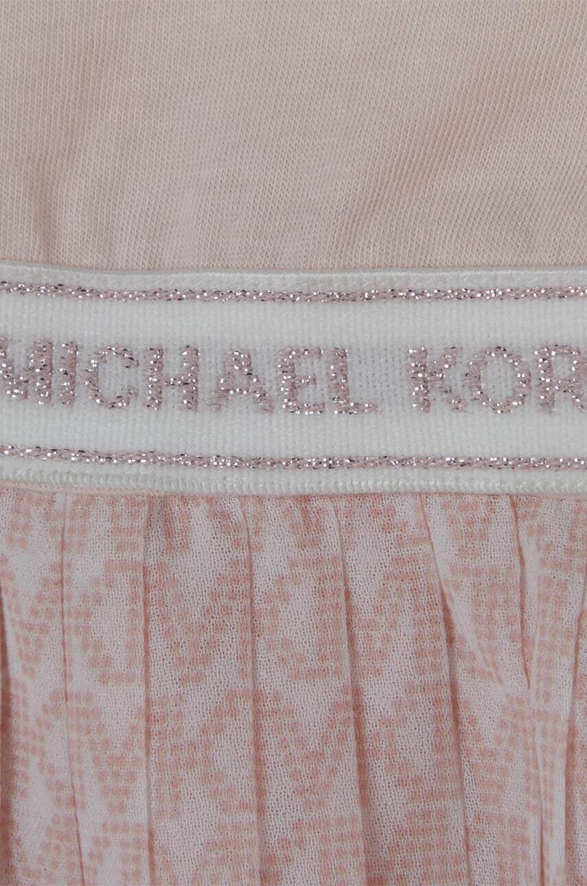 Michael Kors Бебешка рокля в розово къс модел разкроен модел - Pepit.bg