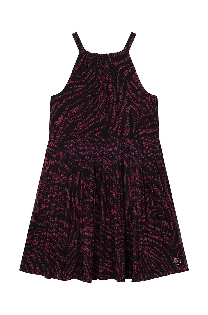 Michael Kors Детска рокля в черно къс модел със стандартна кройка - Pepit.bg