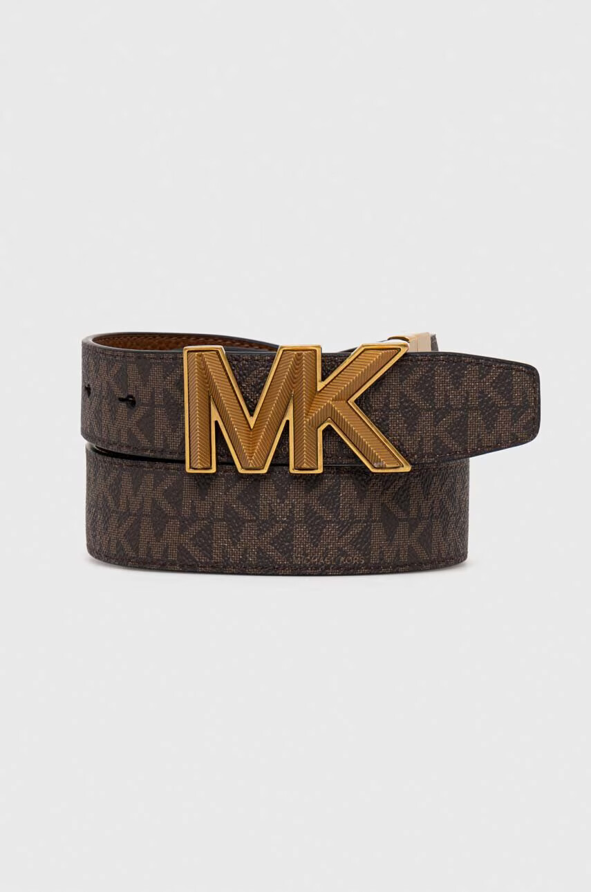 Michael Kors Кожен колан с две лица мъжки в кафяво - Pepit.bg