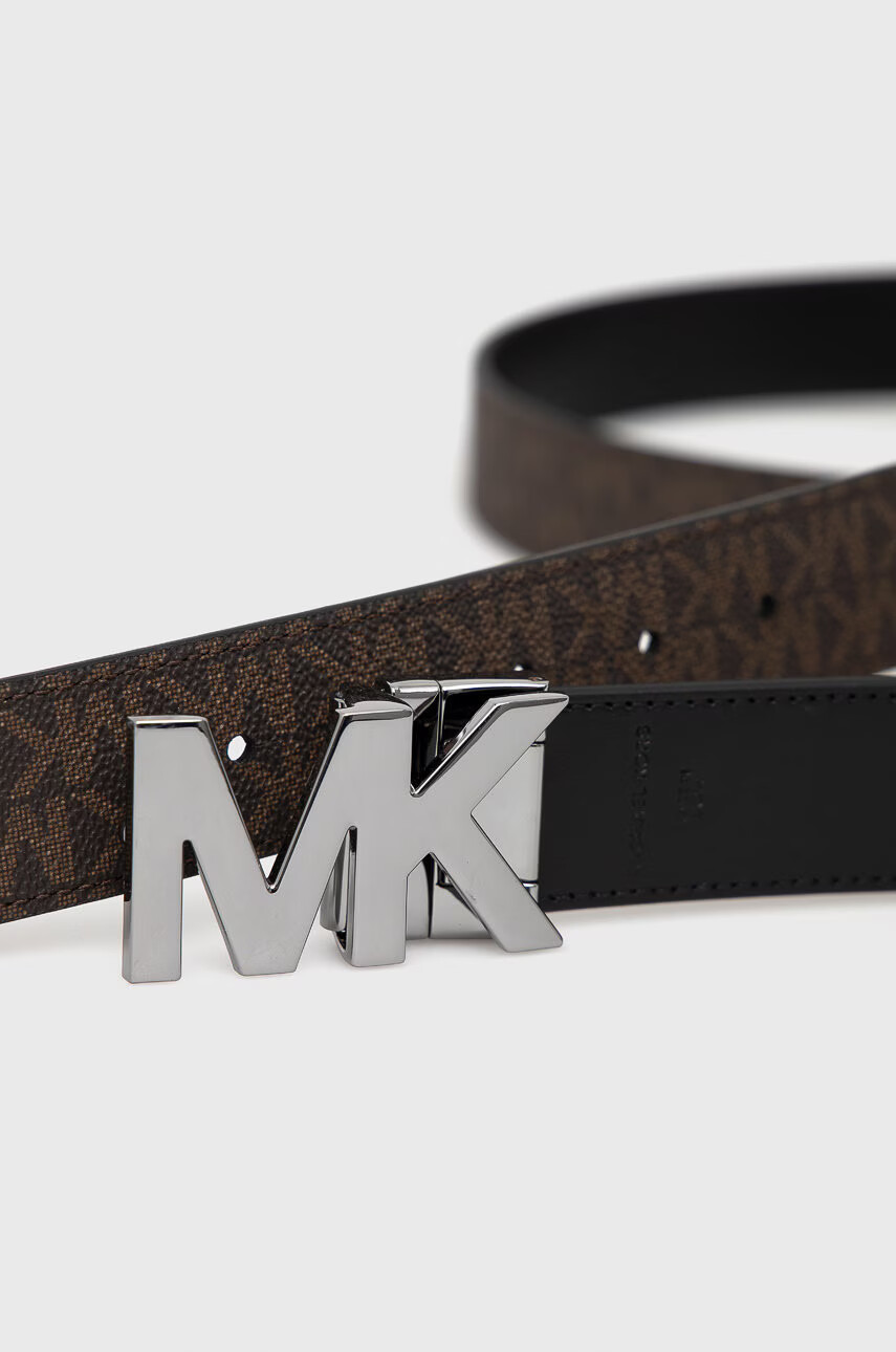 Michael Kors Кожен колан с две лица мъжки в черно - Pepit.bg