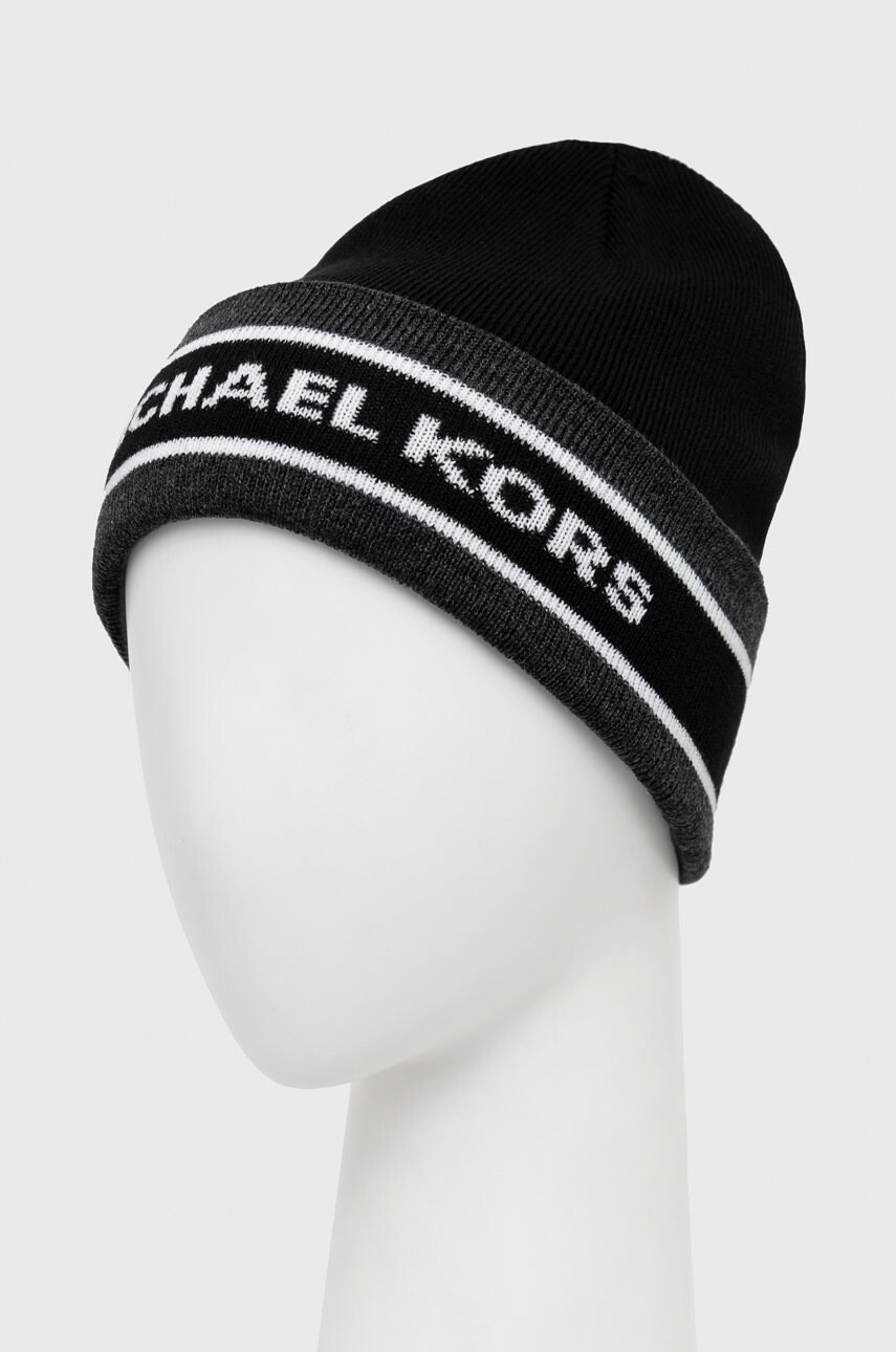 Michael Kors Шапка в черно с фина плетка - Pepit.bg