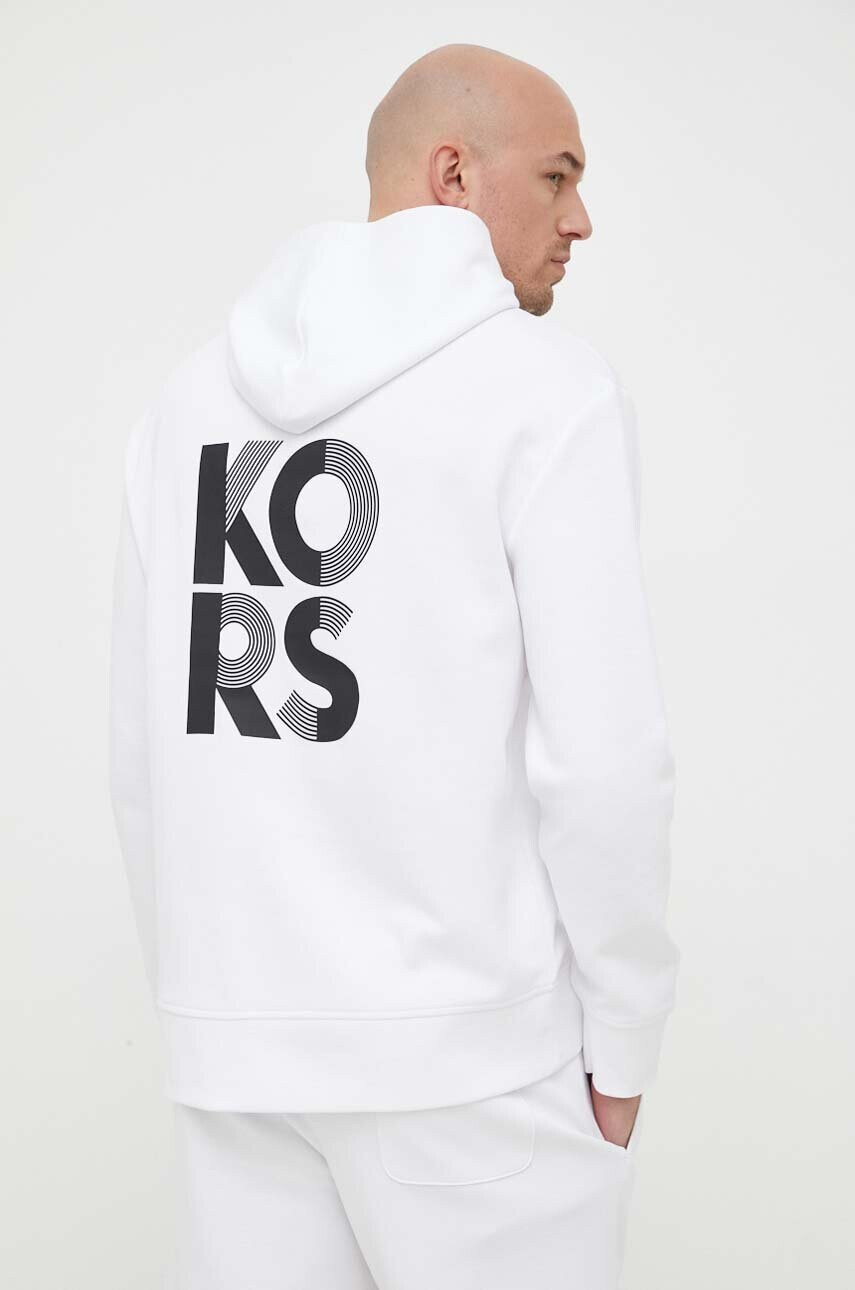 Michael Kors Суичър в бяло с качулка с принт - Pepit.bg