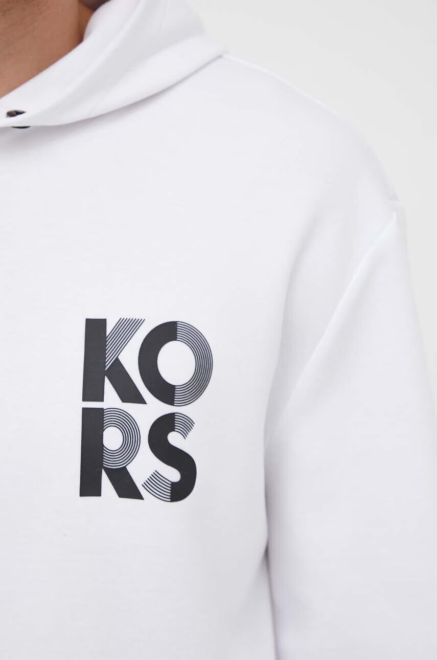 Michael Kors Суичър в бяло с качулка с принт - Pepit.bg