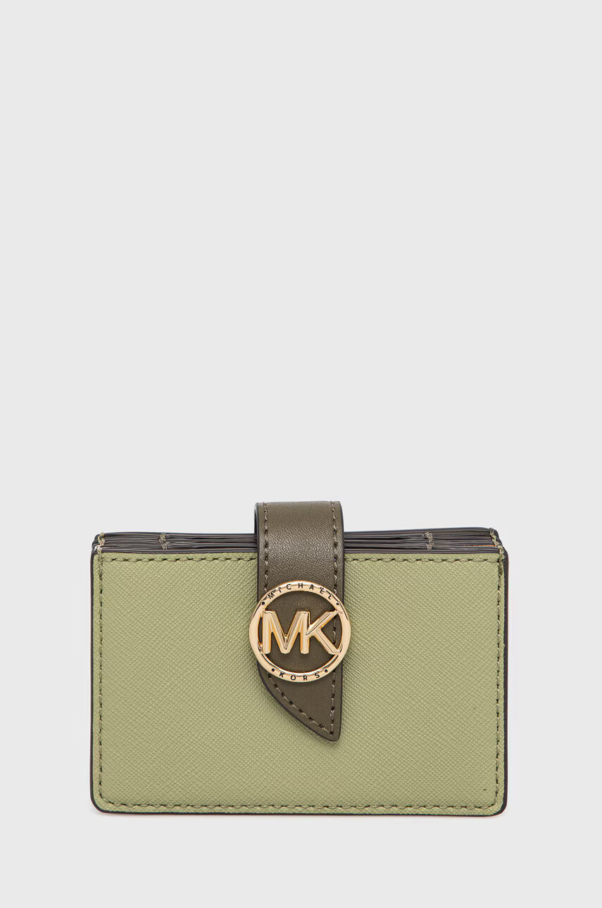 MICHAEL Michael Kors Кожен калъф за карти дамски в зелено - Pepit.bg