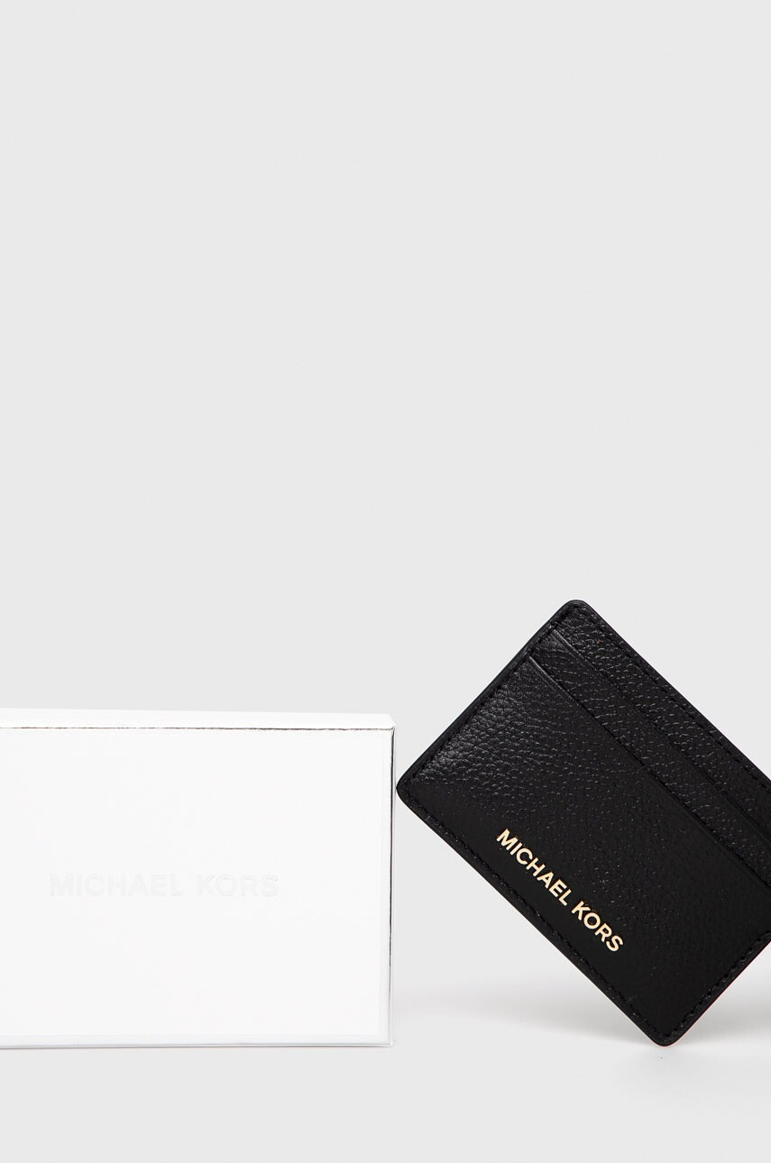 MICHAEL Michael Kors Кожен калъф за карти дамски в черно - Pepit.bg