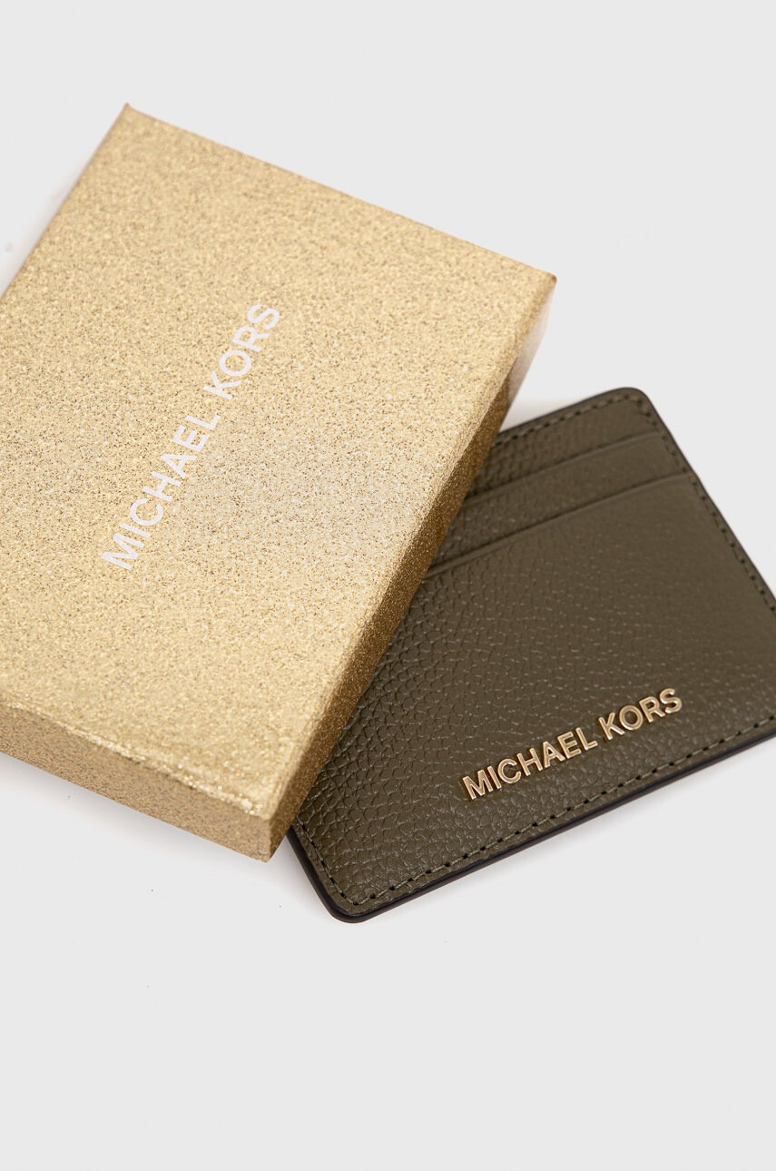 MICHAEL Michael Kors Кожен калъф за карти дамски в зелено - Pepit.bg