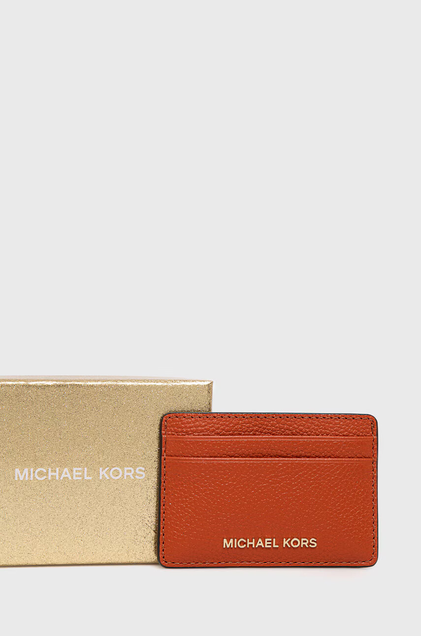 MICHAEL Michael Kors Кожен калъф за карти дамски в розово - Pepit.bg