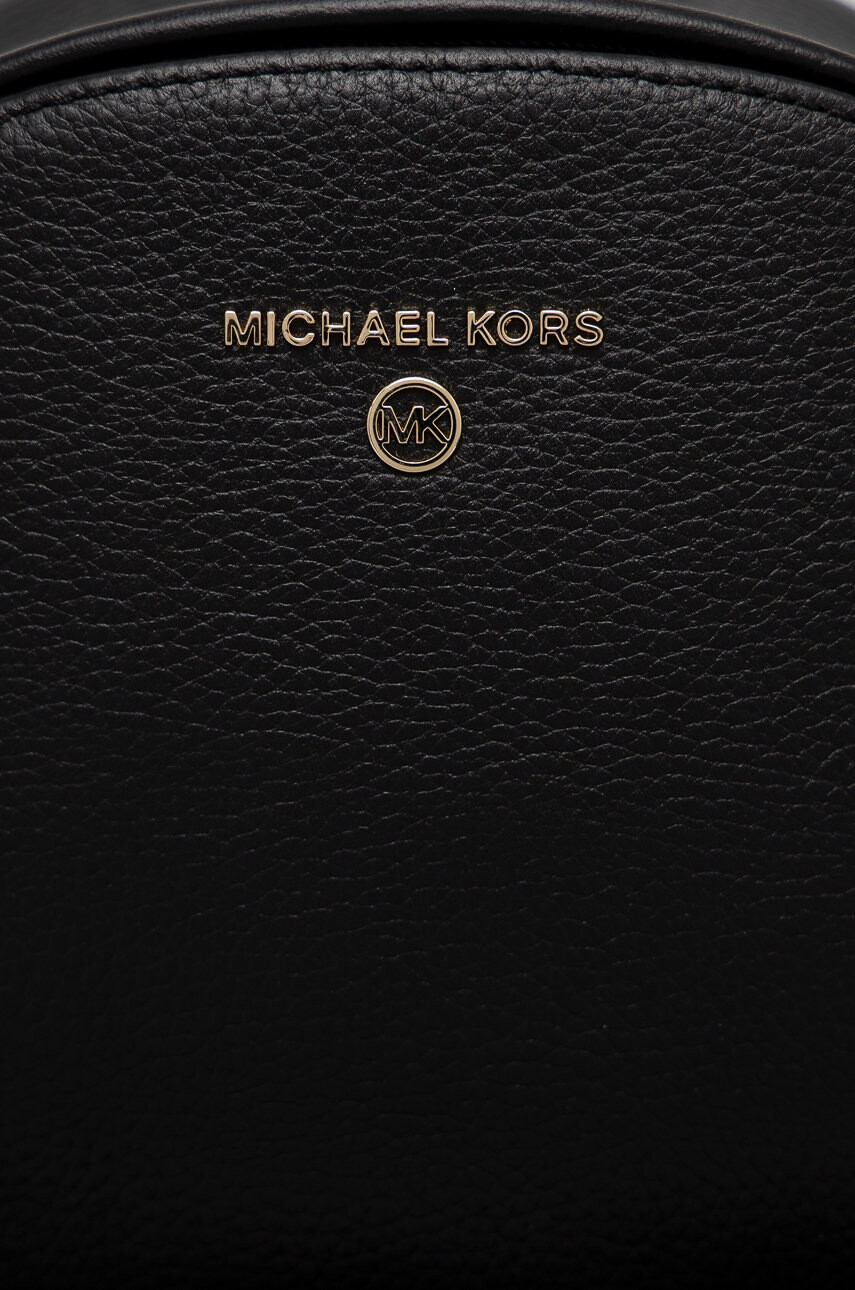 MICHAEL Michael Kors Кожена раница дамски в черно малък размер с изчистен дизайн - Pepit.bg