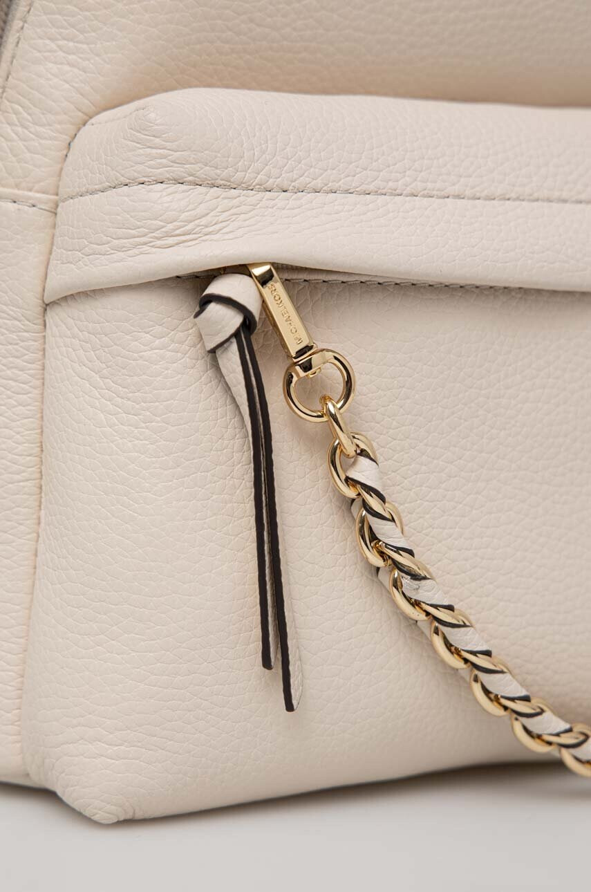 MICHAEL Michael Kors Кожена раница в бежово малък размер с изчистен дизайн - Pepit.bg