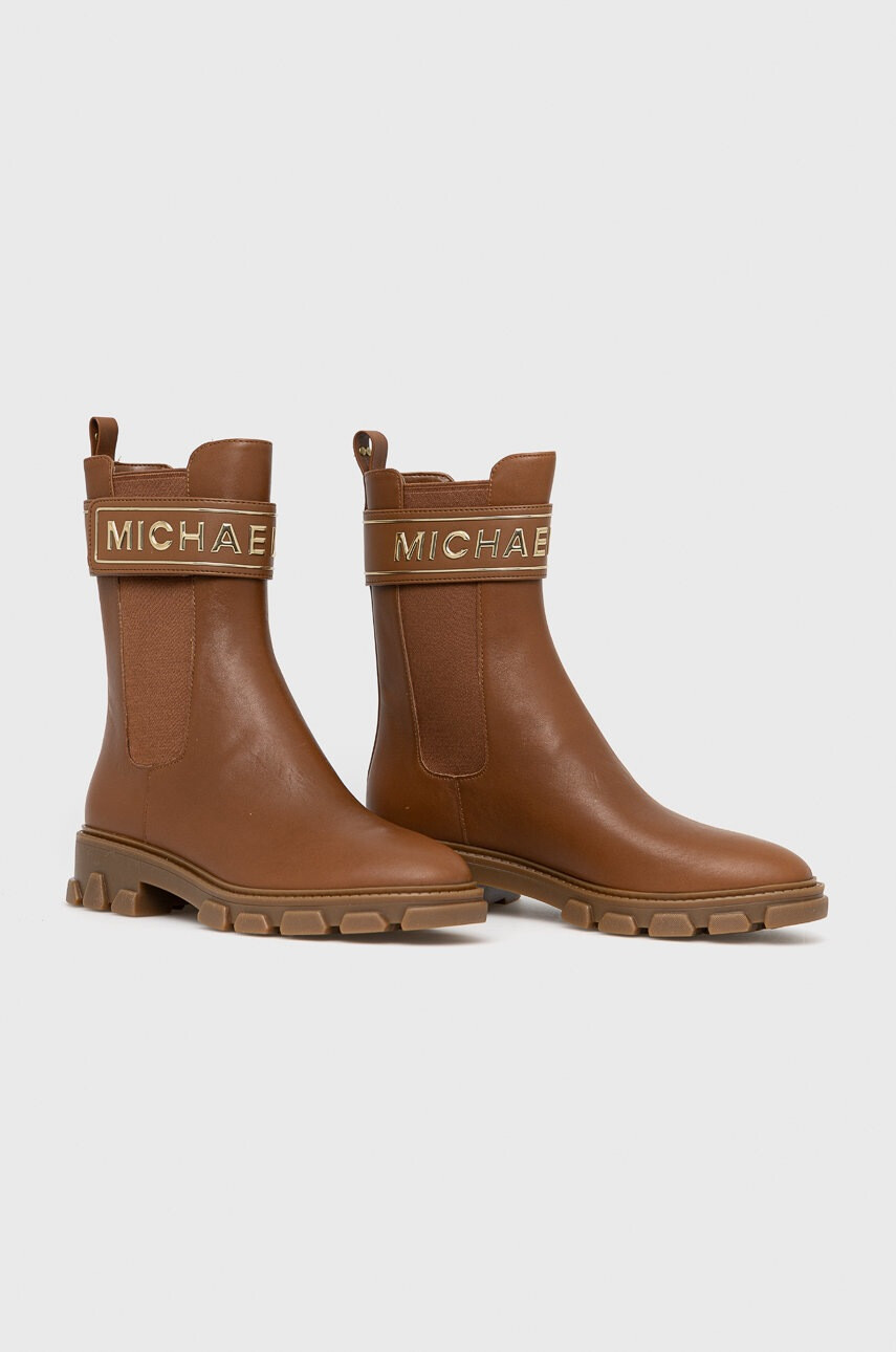 MICHAEL Michael Kors Кожени боти Ridley в кафяво с равна подметка - Pepit.bg