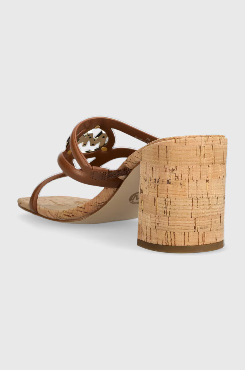 MICHAEL Michael Kors Кожени чехли Hampton в кафяво с висок ток 40S3HMMS1L - Pepit.bg