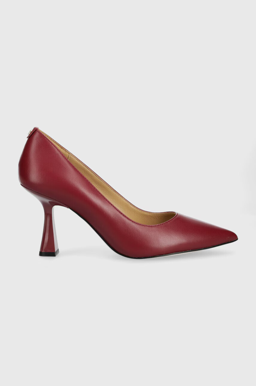 MICHAEL Michael Kors Кожени обувки с висок ток Clara в бордо 40F3CLMP1L - Pepit.bg