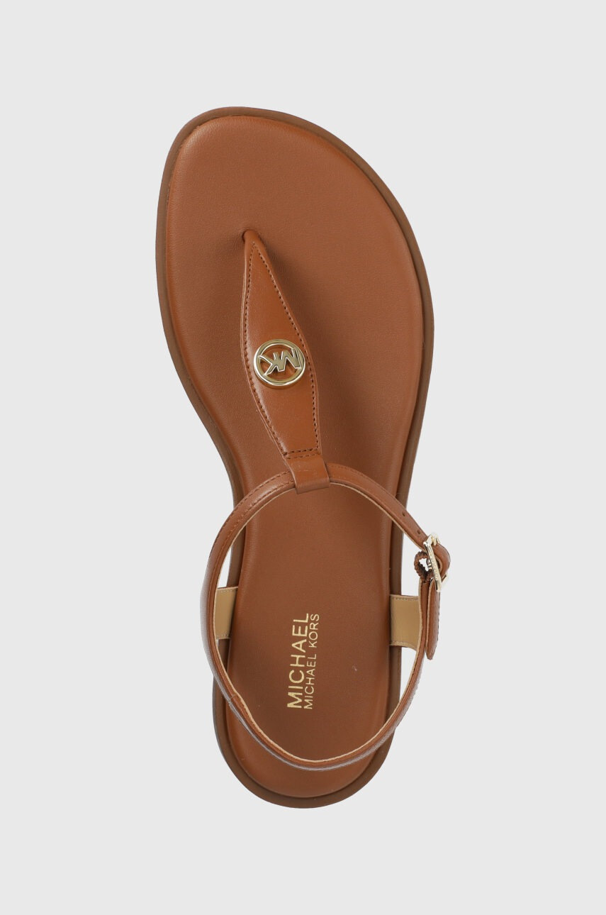 MICHAEL Michael Kors Кожени сандали Mallory Thong дамски в кафяво - Pepit.bg