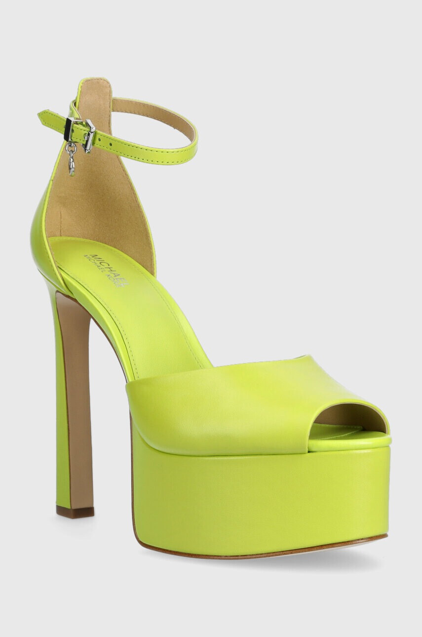 MICHAEL Michael Kors Кожени сандали Martina в зелено 40S3MTHP1L - Pepit.bg