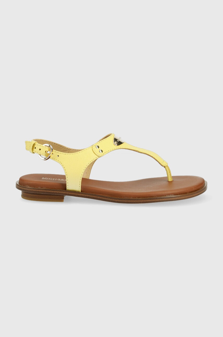 MICHAEL Michael Kors Кожени сандали Mk Plate Thong в зелено - Pepit.bg