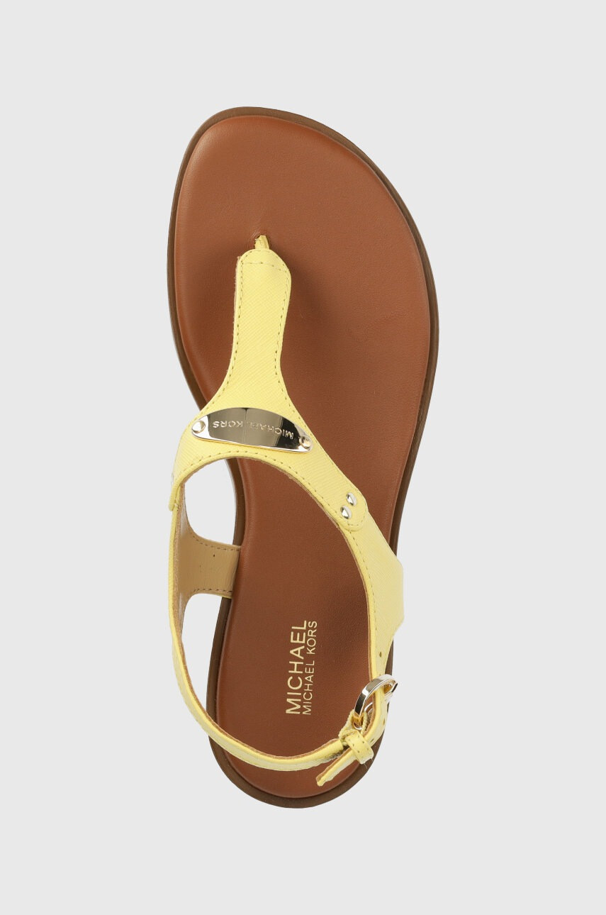 MICHAEL Michael Kors Кожени сандали Mk Plate Thong в зелено - Pepit.bg