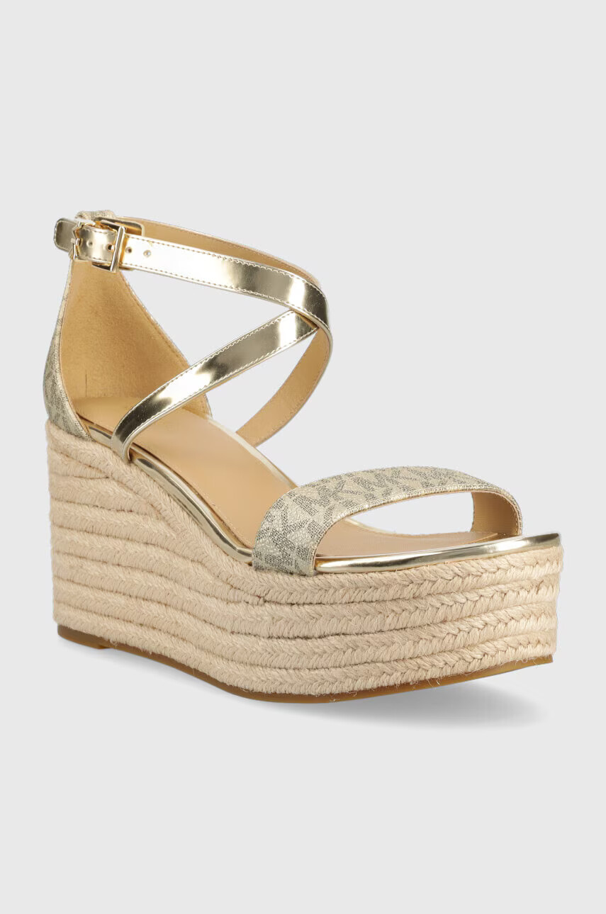 MICHAEL Michael Kors Сандали Serena в златисто със скосена платформа 40S3SEMS1B - Pepit.bg