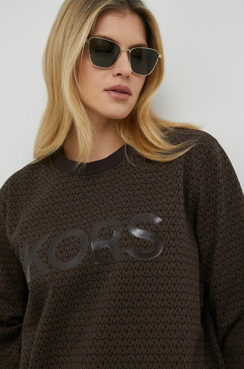 MICHAEL Michael Kors Суичър в кафяво с десен - Pepit.bg
