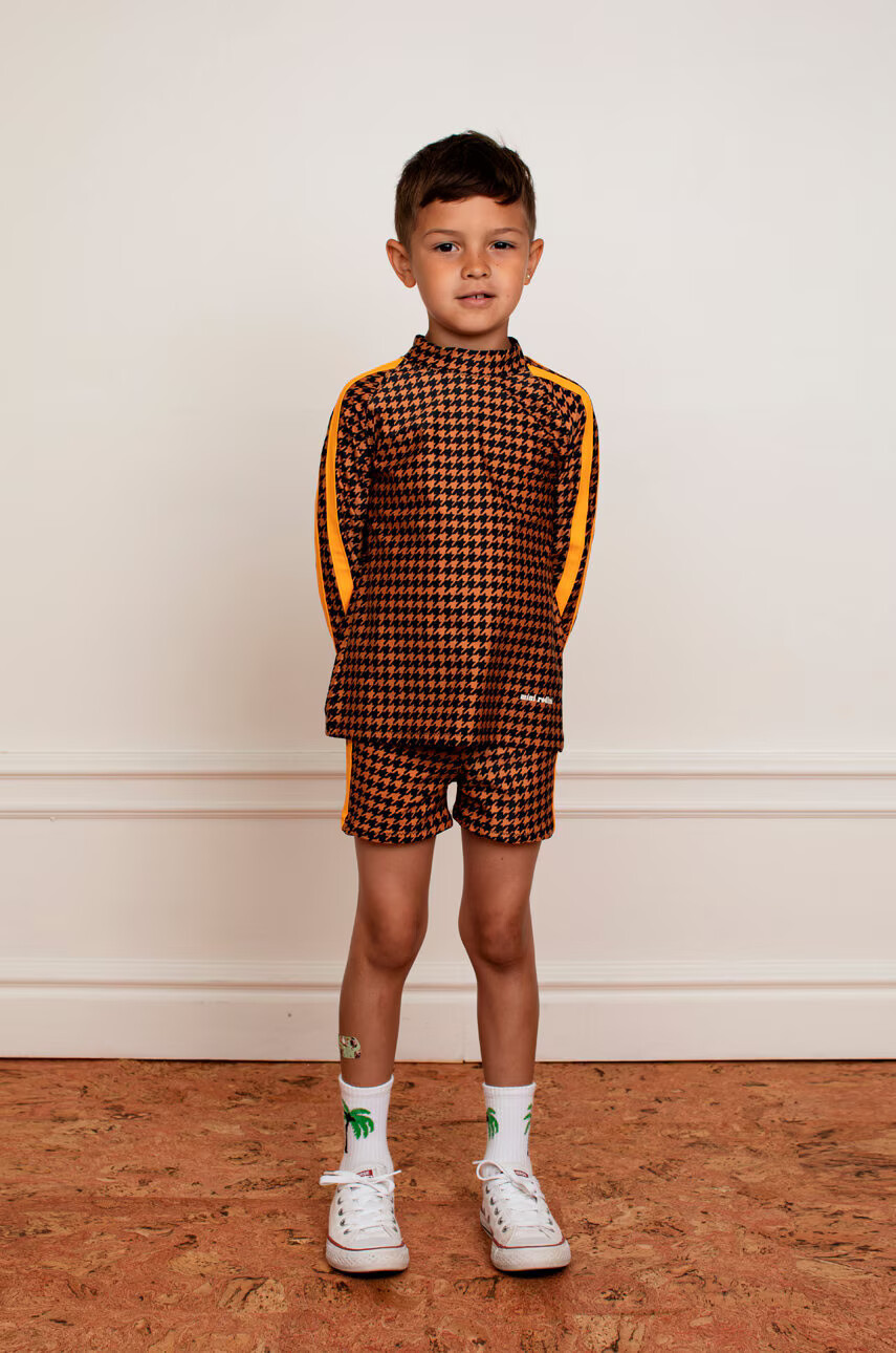 Mini Rodini Детска блуза с дълги ръкави в кафяво с десен - Pepit.bg