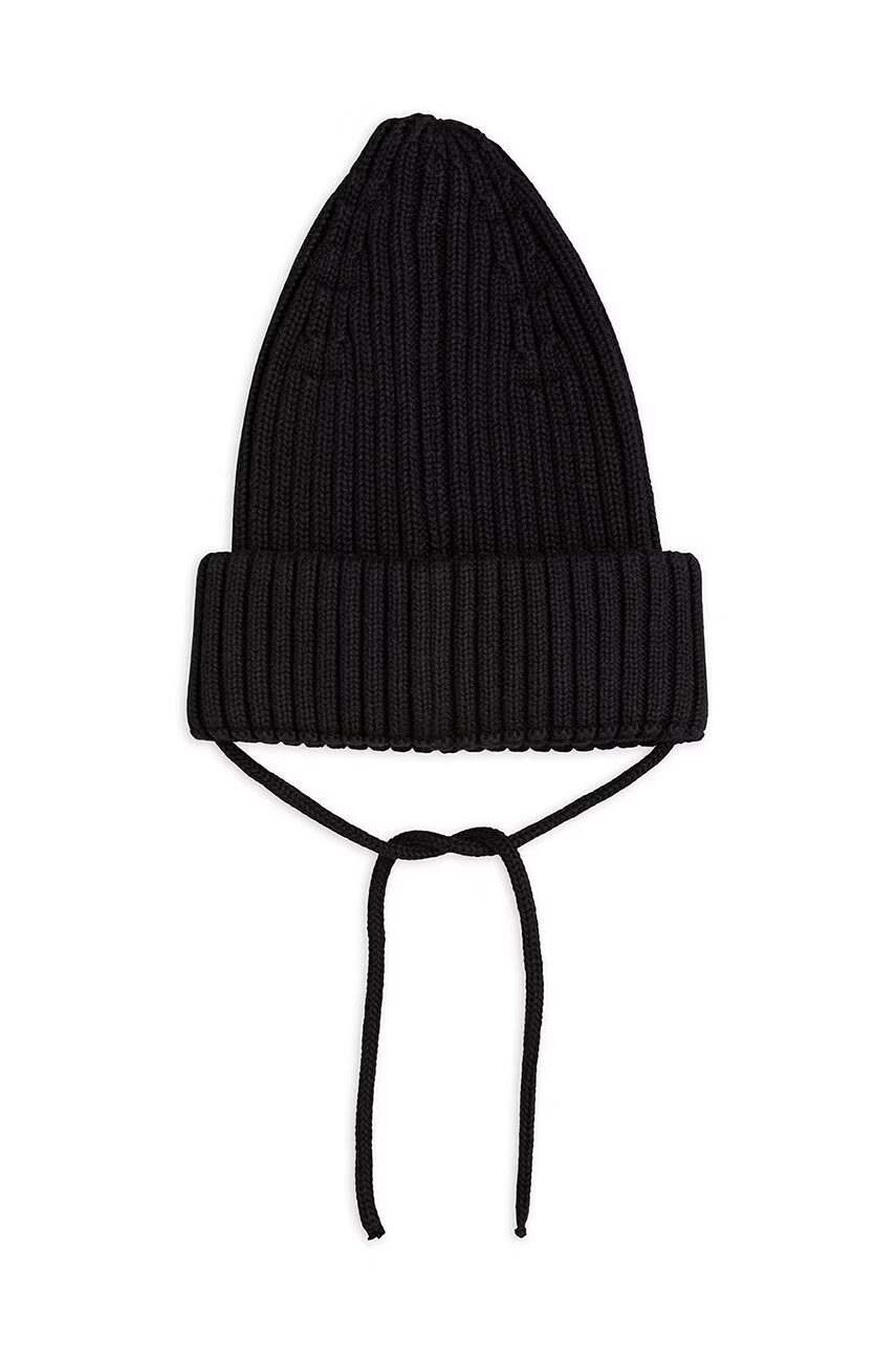 Mini Rodini Детска шапка в черно от памук - Pepit.bg