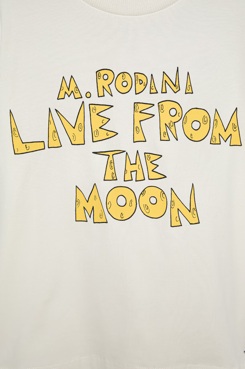 Mini Rodini Детска тениска в бяло с десен - Pepit.bg