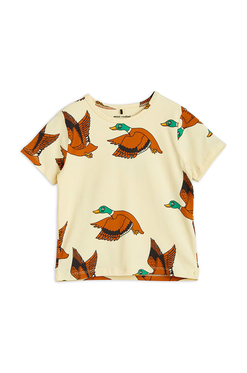 Mini Rodini Детска тениска в бяло с десен - Pepit.bg