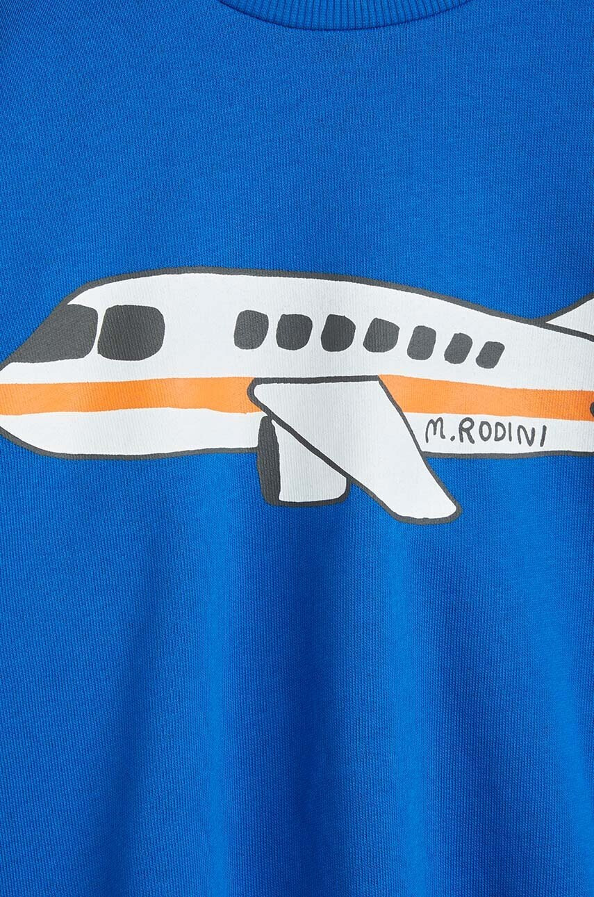 Mini Rodini Детски памучен суичър в синьо с принт - Pepit.bg