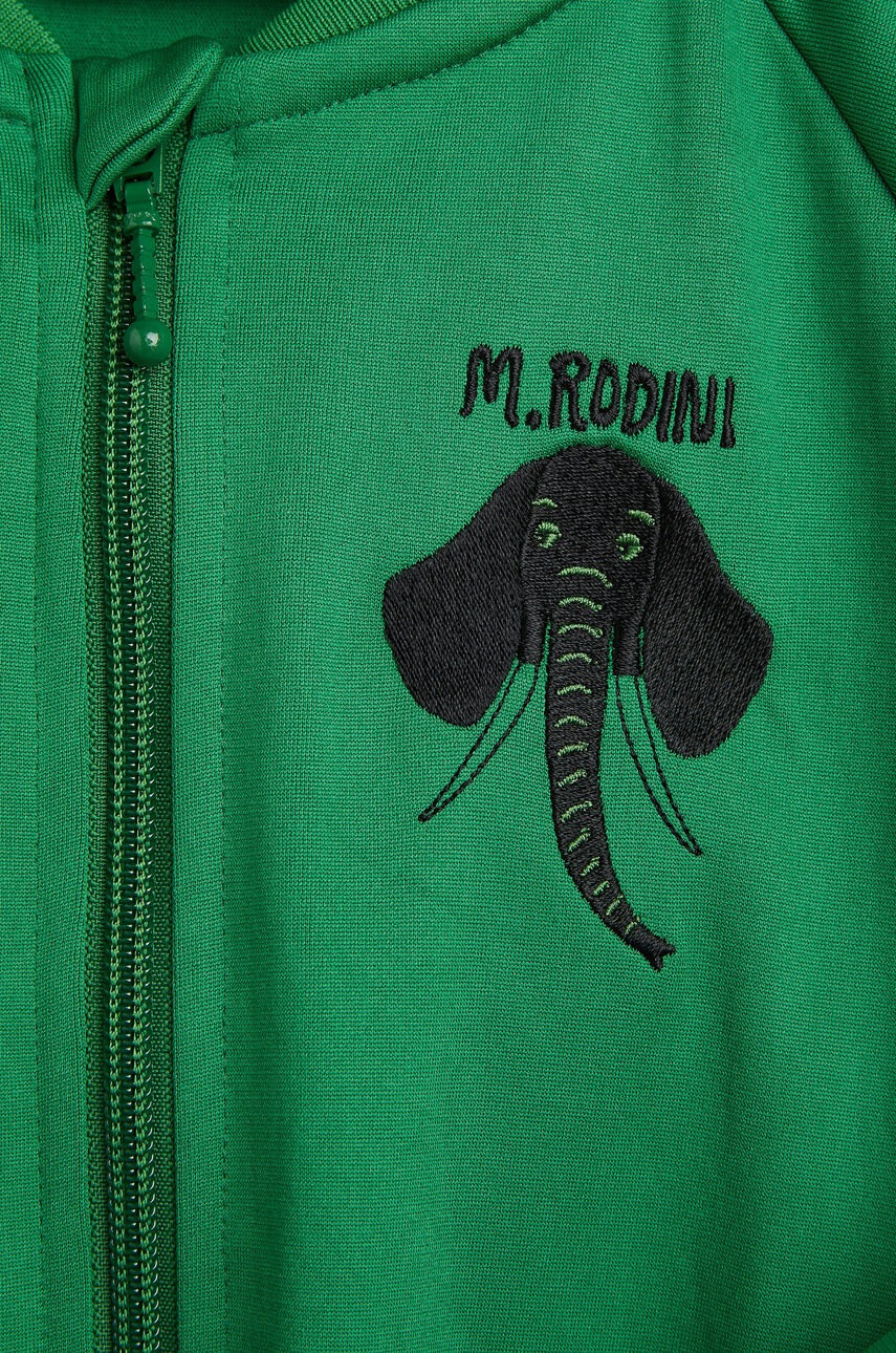 Mini Rodini Детски суичър в зелено с апликация - Pepit.bg