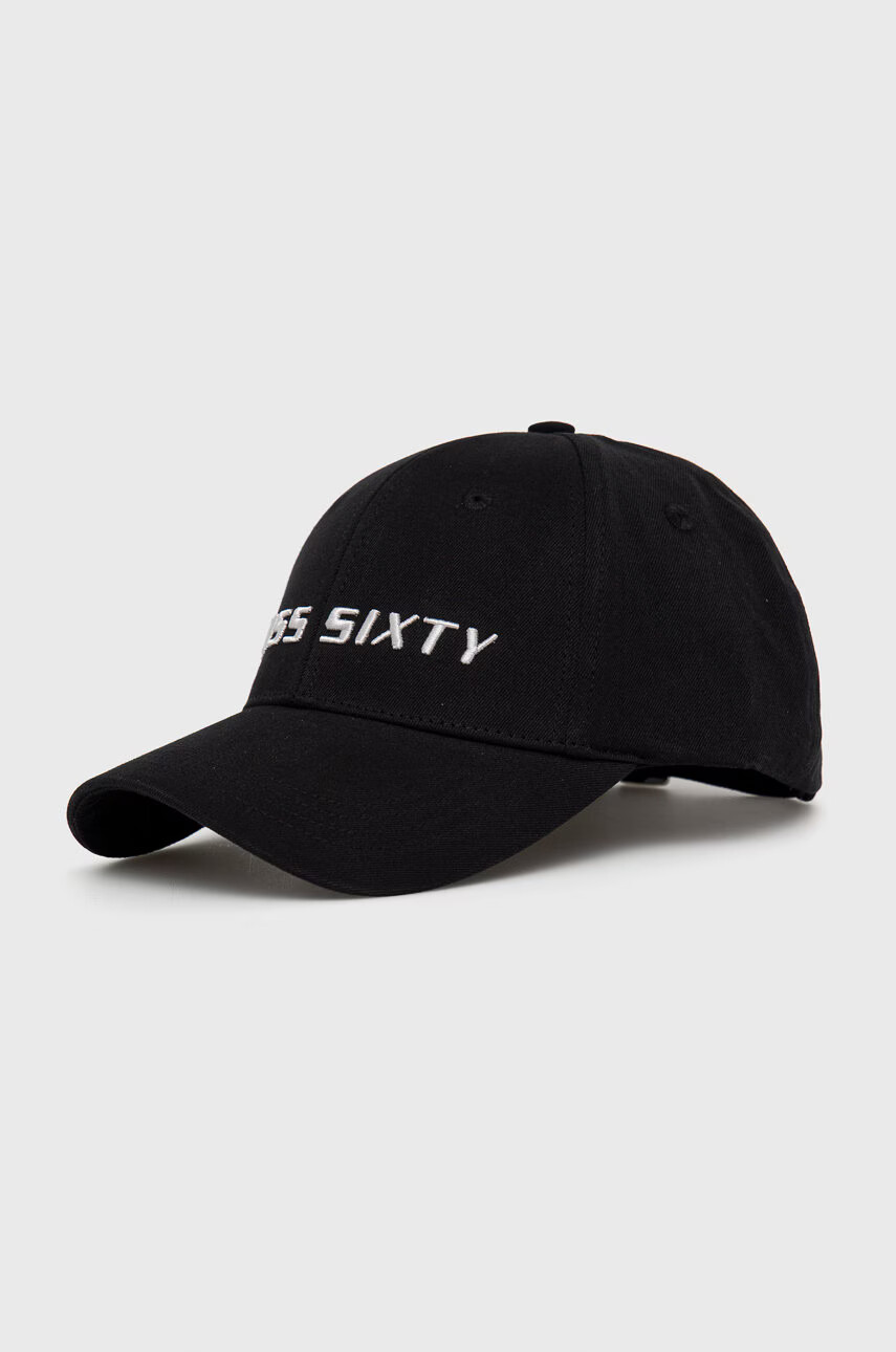 Miss Sixty Памучна шапка в черно с апликация - Pepit.bg