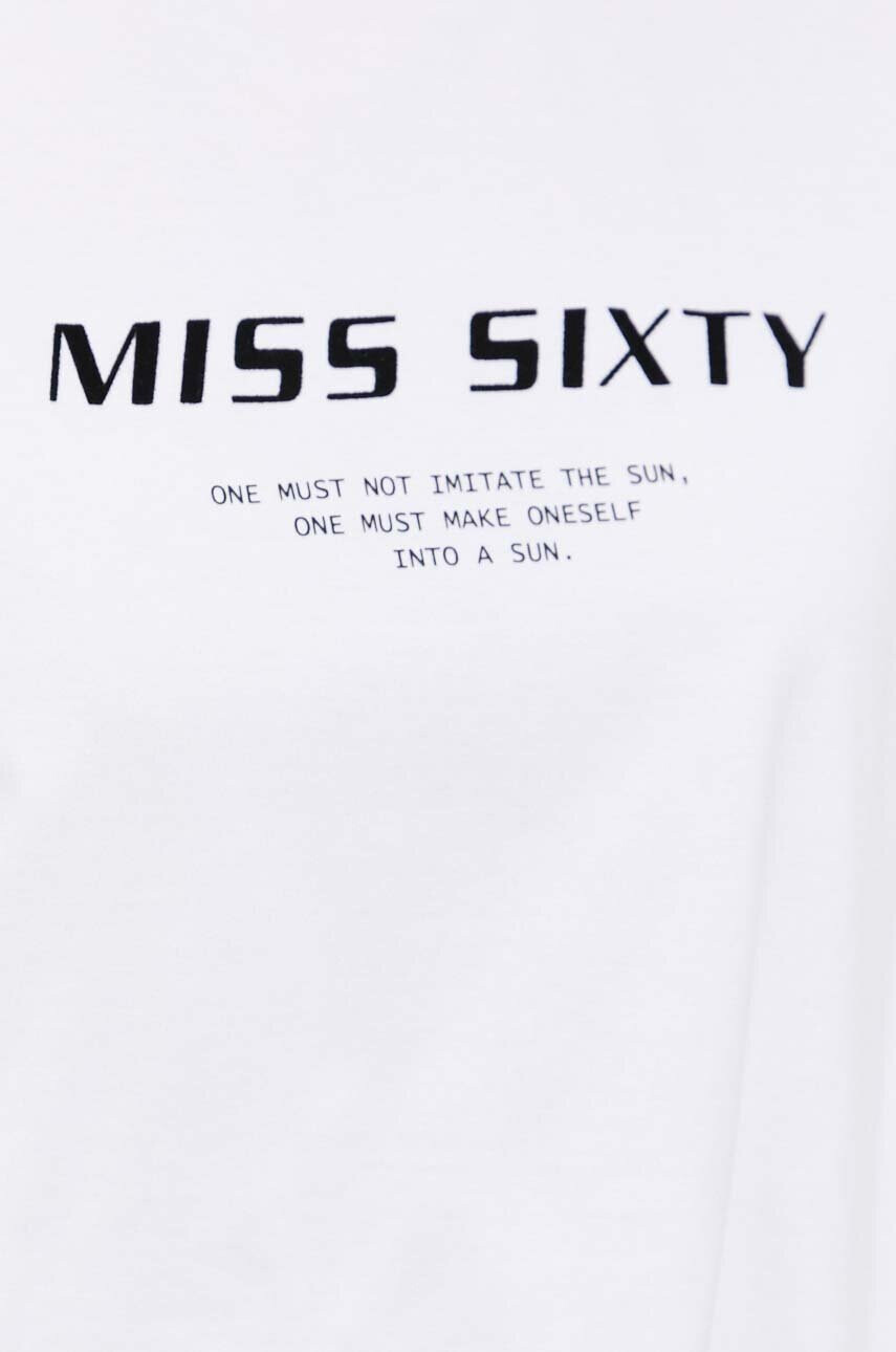 Miss Sixty Памучна тениска в бяло - Pepit.bg