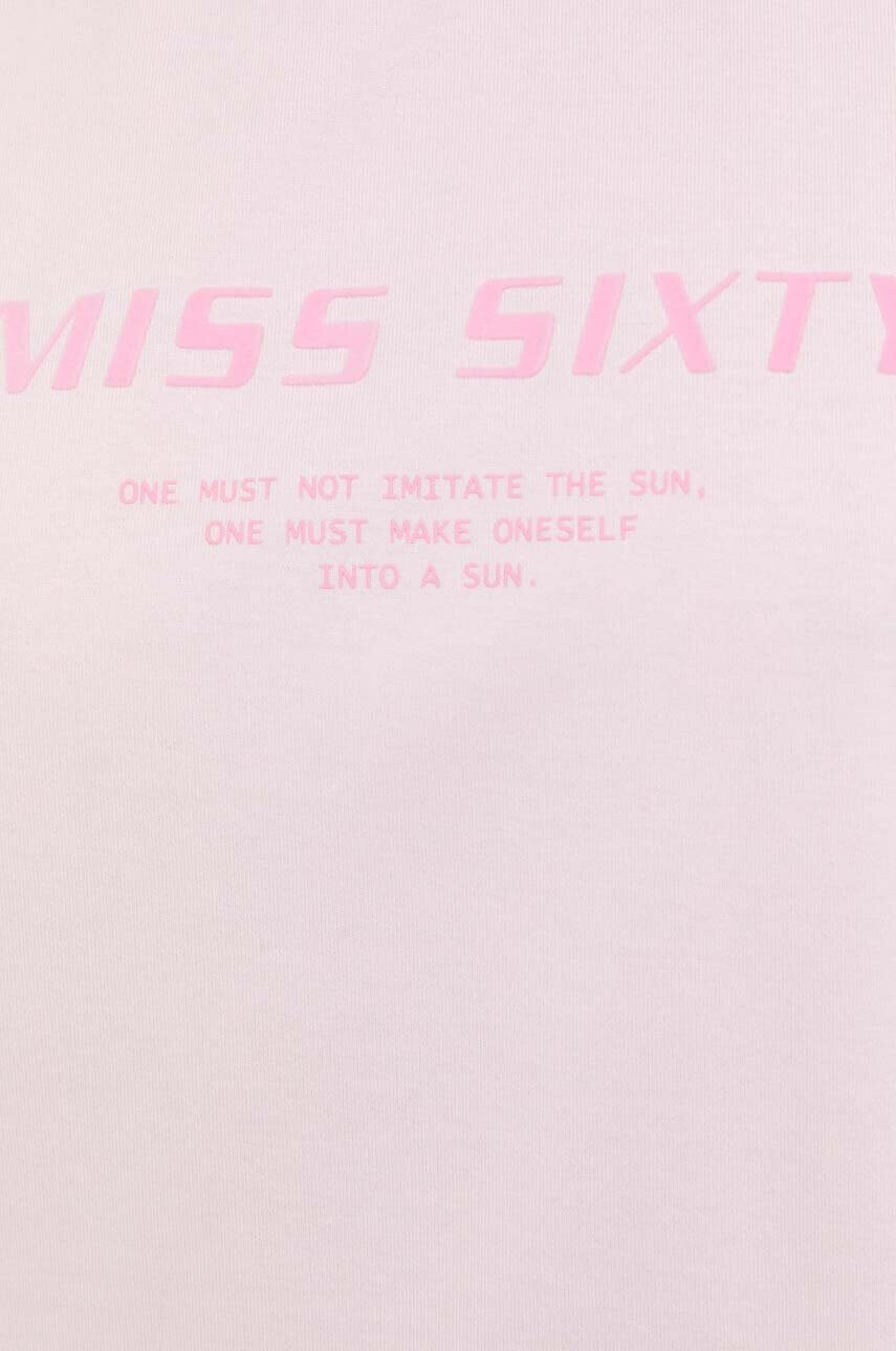 Miss Sixty Памучна тениска в розово - Pepit.bg