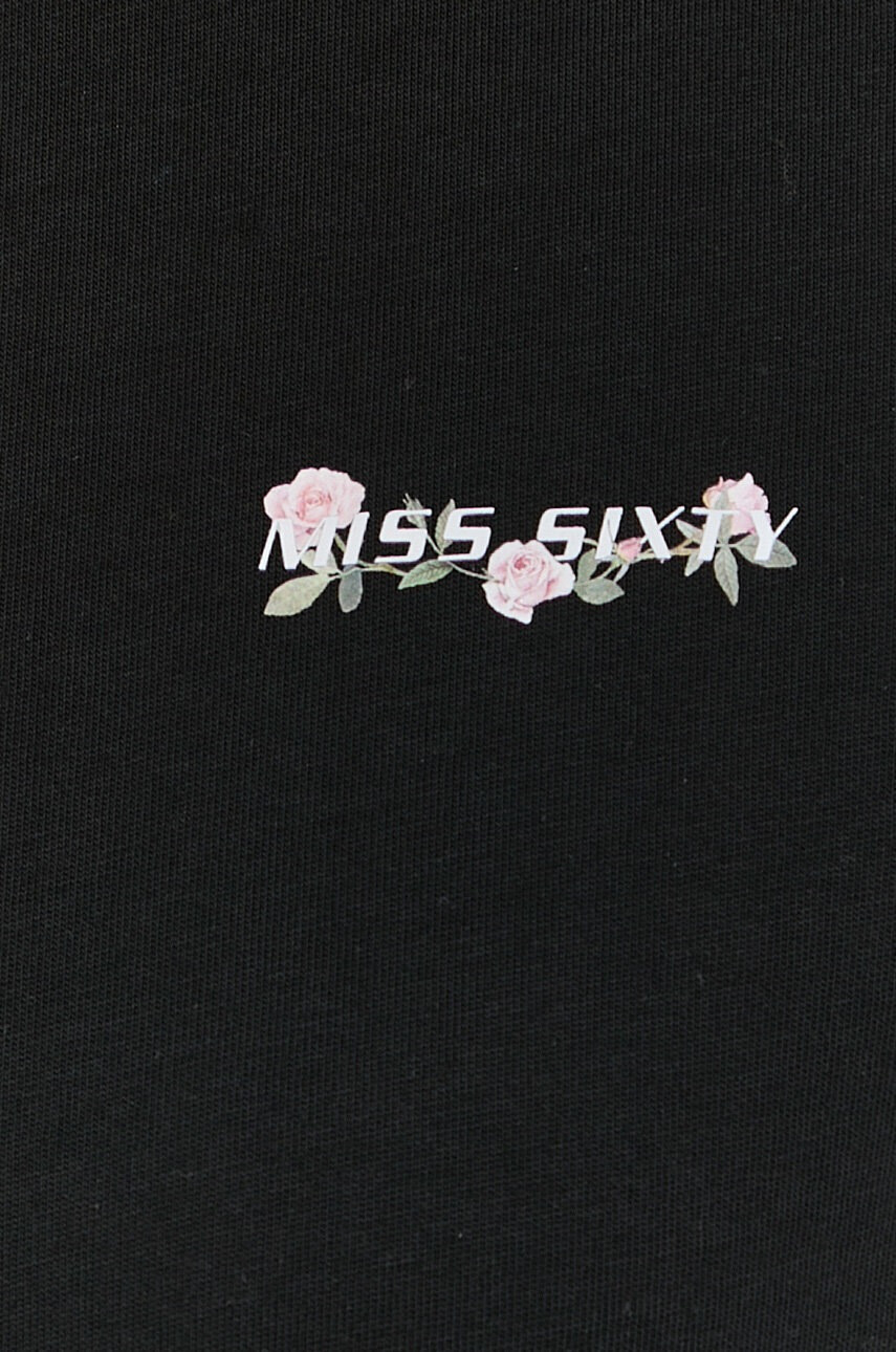 Miss Sixty Памучна тениска в черно - Pepit.bg