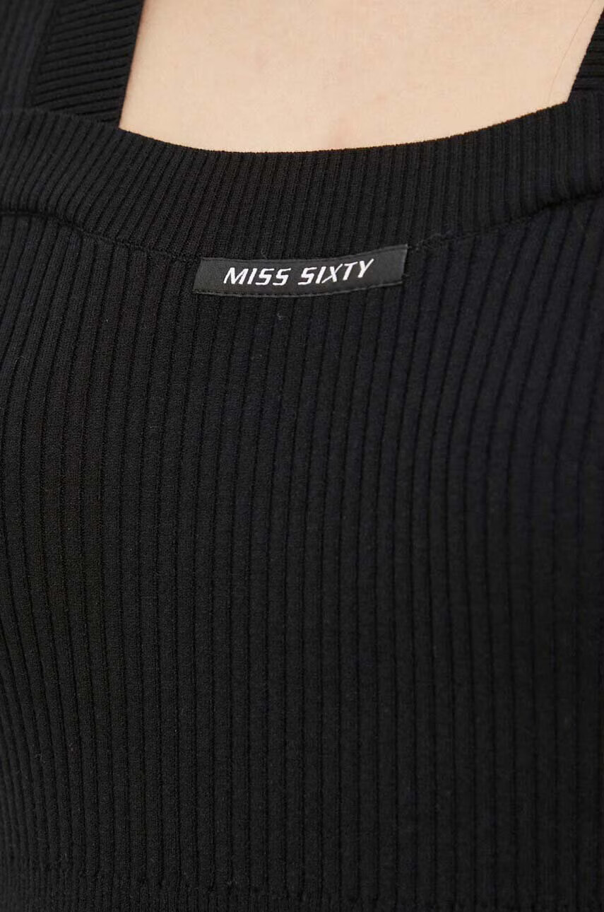 Miss Sixty Пуловер с коприна в черно - Pepit.bg