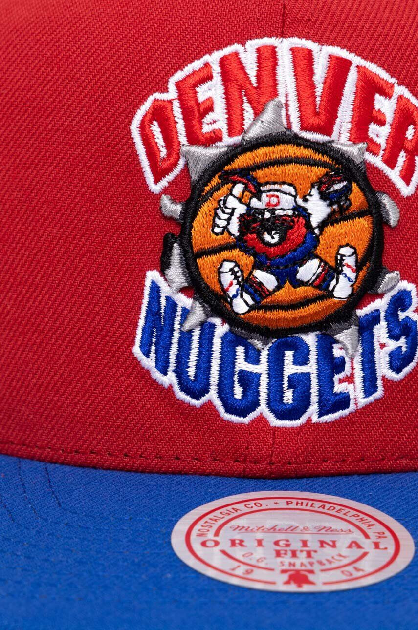 Mitchell&Ness Шапка с козирка Denver Nuggets в червено с десен - Pepit.bg