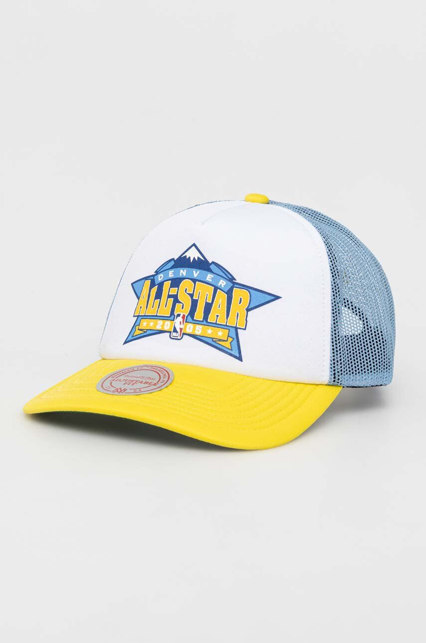 Mitchell&Ness Шапка с козирка Denver Nuggets в бяло с принт - Pepit.bg