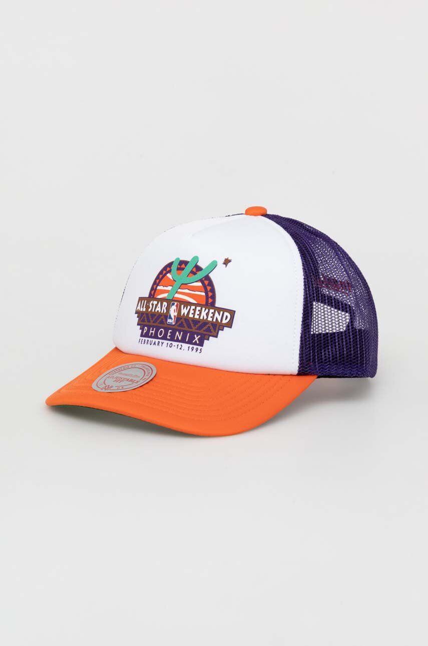 Mitchell&Ness Шапка с козирка Phoenix Suns в бяло с десен - Pepit.bg